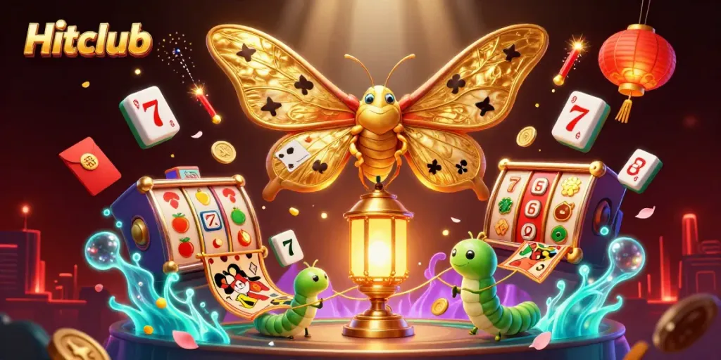 Experience Hitclub's vibrant gaming world with dynamic slot elements and intricate designs.
