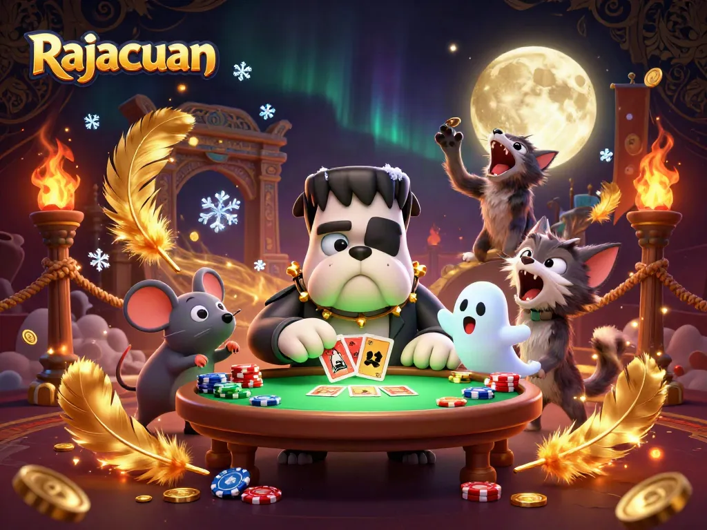 Play exciting games at Rajacuan with strategic card dealing, vibrant scenes, and animated characters.