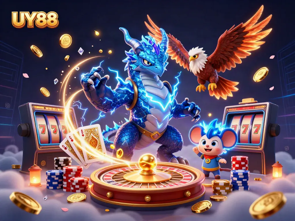 Experience thrilling wins on UY88 with high-energy casino action featuring vibrant characters and games.