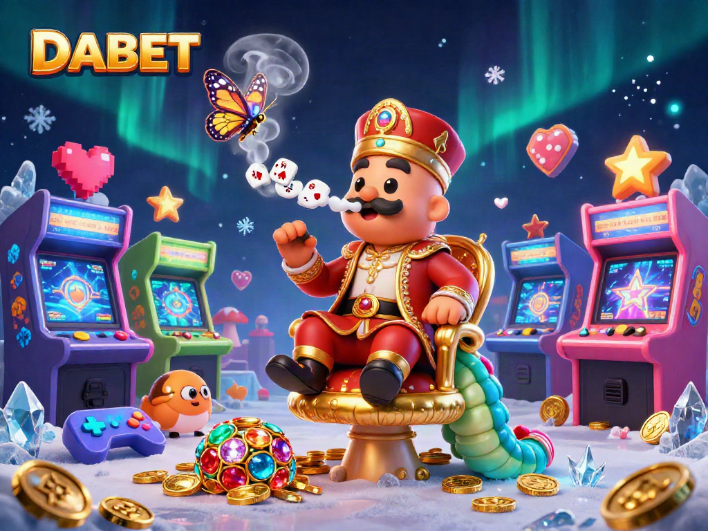 Experience DABET's thrilling gaming adventure in a vibrant 3D casino scene!