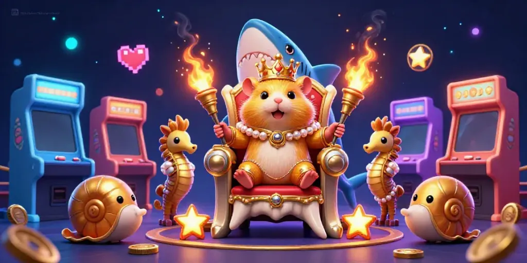 Engage in thrilling casino action with sunwin-pro, showcased through a vibrant 3D illustration of a golden hamster king and royal gaming elements.