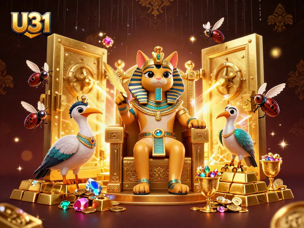 Experience thrilling action at U31 as the Egyptian pharaoh cat rules the golden casino world.