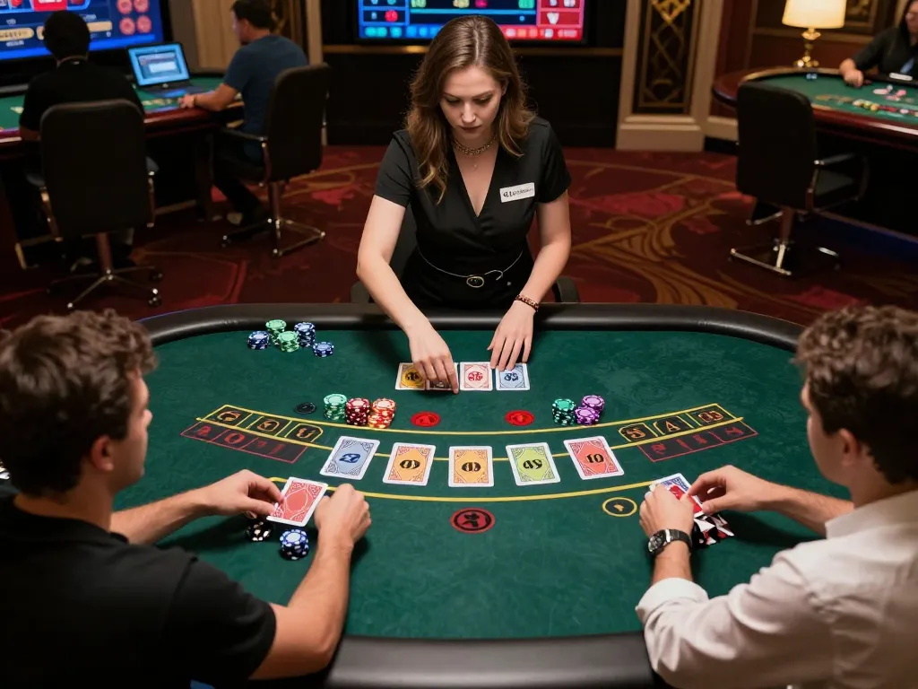 Players enjoying a strategic game of baccarat on sepuhplay's online platform with a digital interface