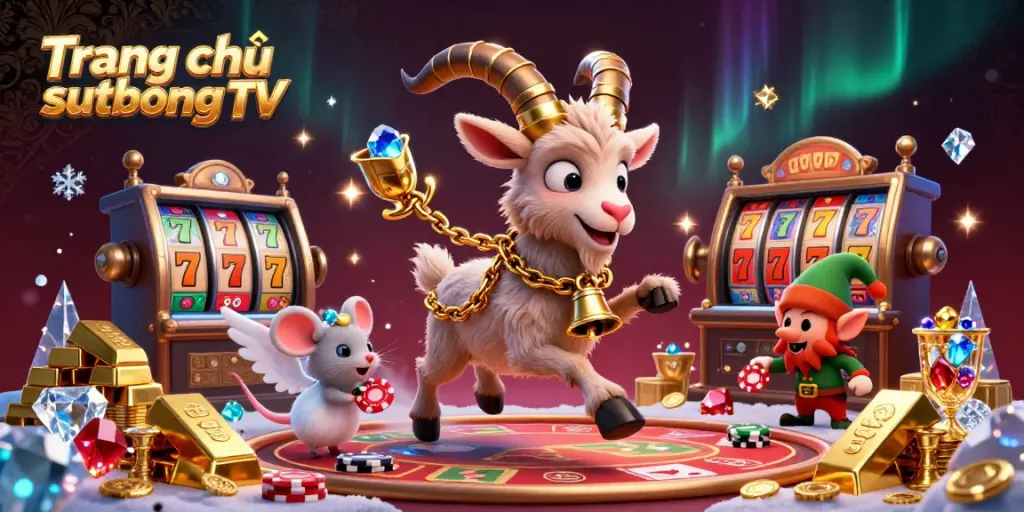 Engage with the thrilling action of Trang chủ sutbong TV's casino, where the festive Krampus goat oversees a lively game.