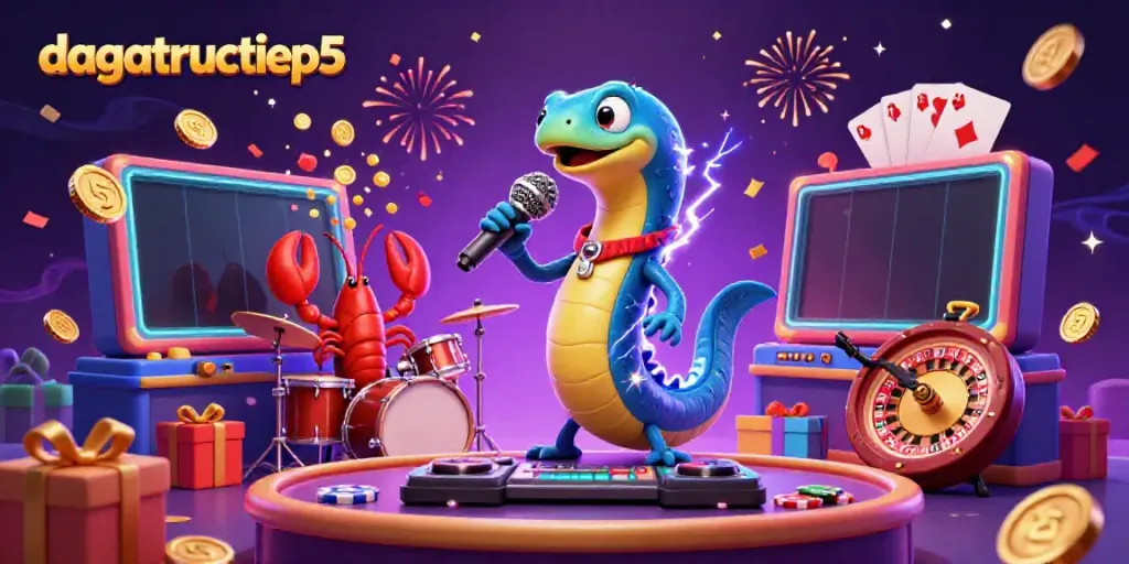 Experience excitement with dagatructiep5 as an electric eel DJ performs in an underwater casino.