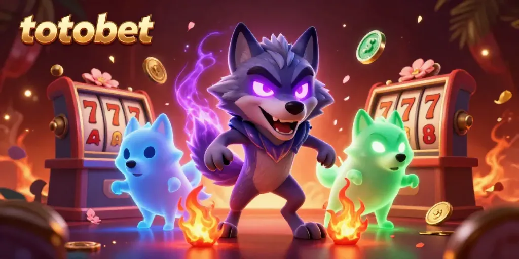 Permainan slot terpanas di totobet menampilkan karakter serigala mistis di lingkungan kasino yang dinamis.