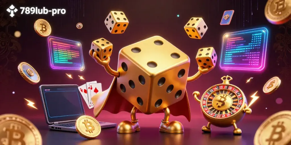 Engage with 789lub-pro's vibrant gaming experience featuring energetic characters and dynamic crypto elements.