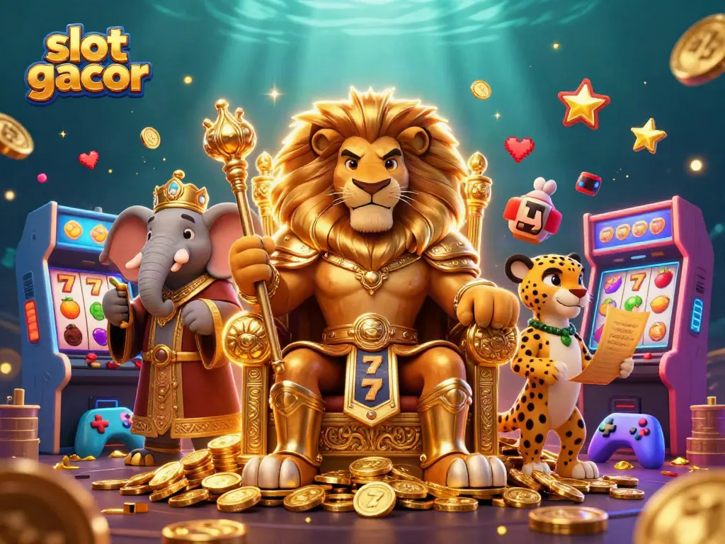 Experience slot gacor winnings with a vibrant 3D scene featuring iconic symbols, lively characters, and engaging game elements.
