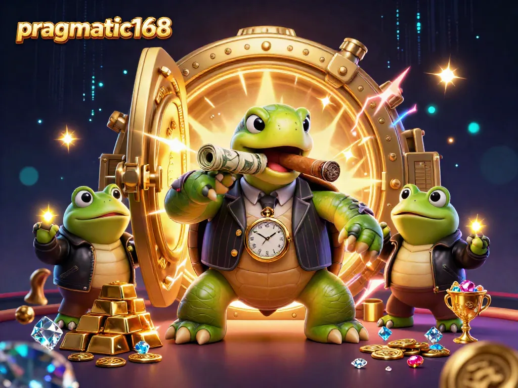 Experience thrilling gameplay with pragmatic168's lively casino illustration featuring a snapping turtle boss.