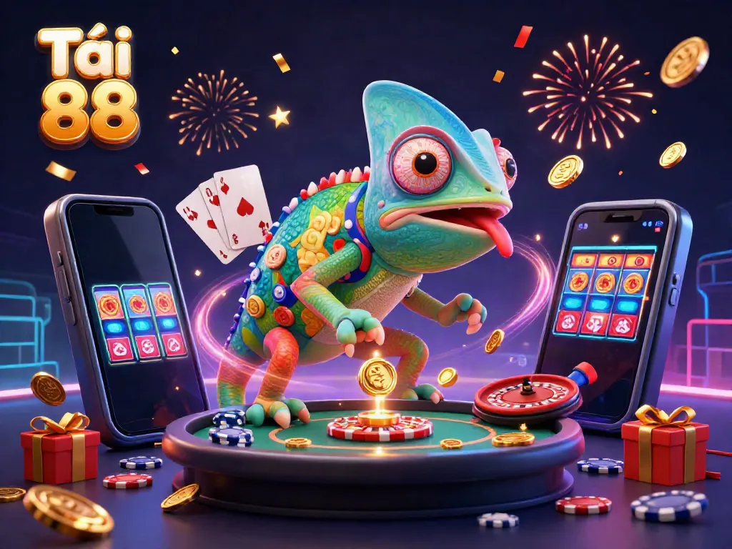 Tải go 88 with chameleon casino owner, vibrant gameplay elements and casino excitement