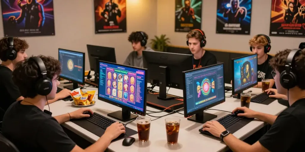 Suasana permainan online di POHON4D dengan pemain yang terlibat dalam berbagai game.