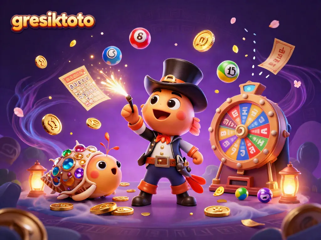 Experience thrilling wins with gresiktoto in a vibrant 3D casino adventure featuring playful characters.
