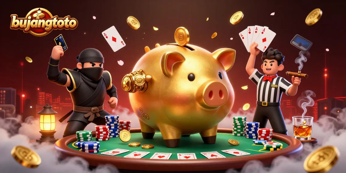 Bujangtoto menampilkan karakter unik di kasino digital dengan keberuntungan pesulap dan celengan emas yang dinamis.