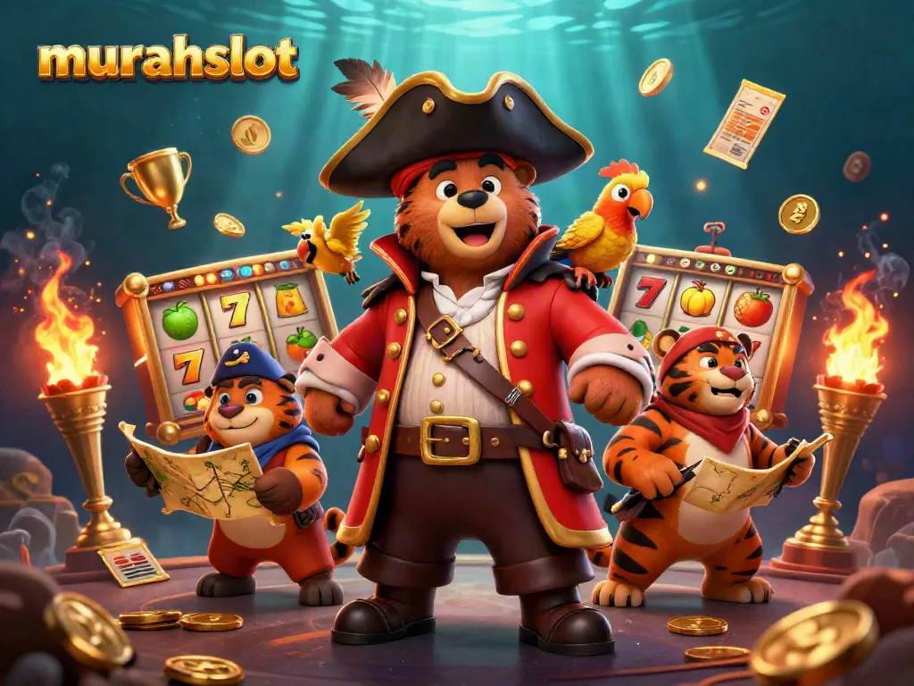 Experience thrilling wins with murahslot's vibrant 3D casino adventure showcasing pirates and jackpots.