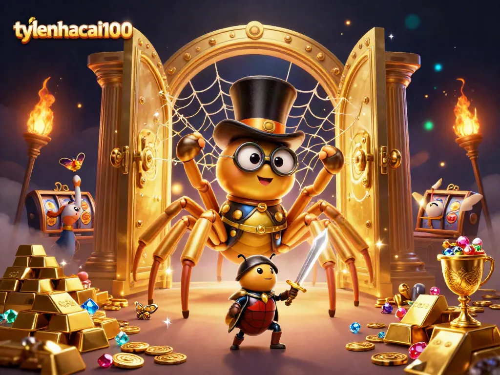 Explore rich treasures with tylenhacai100 in a dynamic casino world, featuring daring characters and golden prizes.
