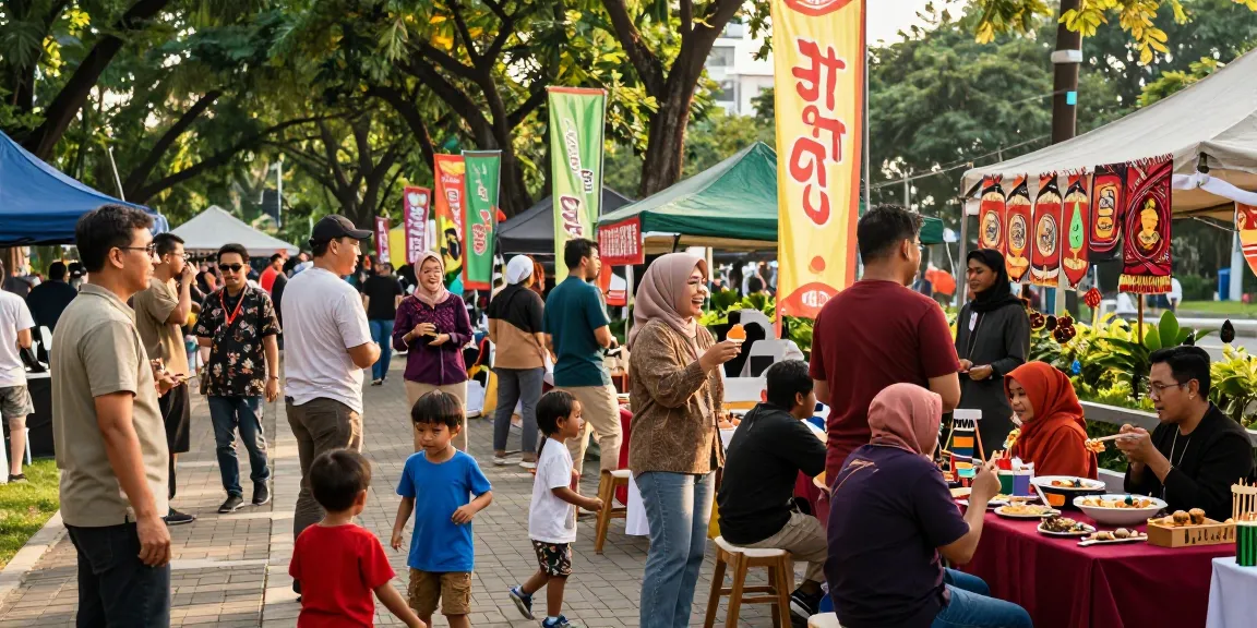 Acara komunitas lokal di Indonesia dengan Leci123 Login di antara keramaian festival.