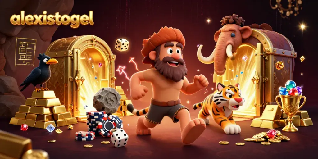 Memenangkan jackpot di alexistogel dengan suasana kasino prasejarah yang menyenangkan.