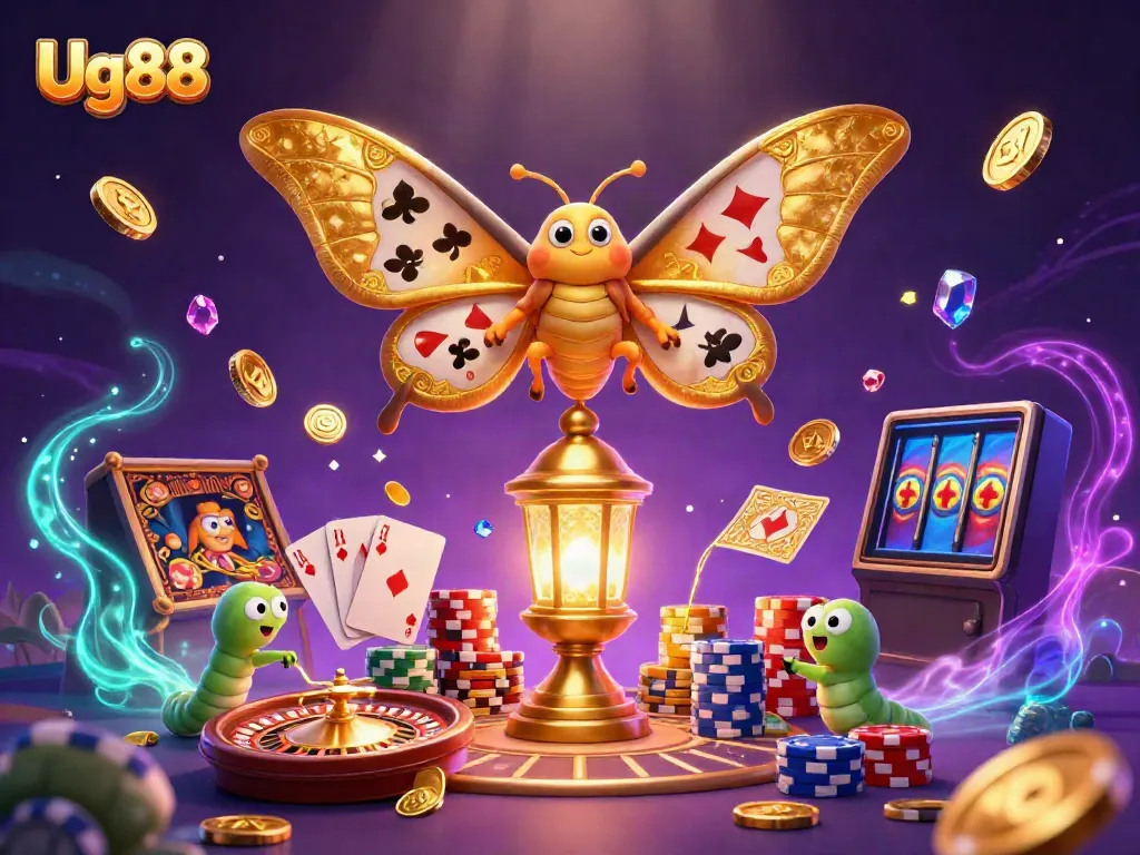 Engage with Ug88’s thrilling world through this vibrant 3D casino illustration showcasing an enchanting scene.