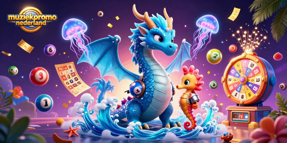 Win big with muziekpromo-nederland as colorful lottery balls bounce around magical underwater characters.