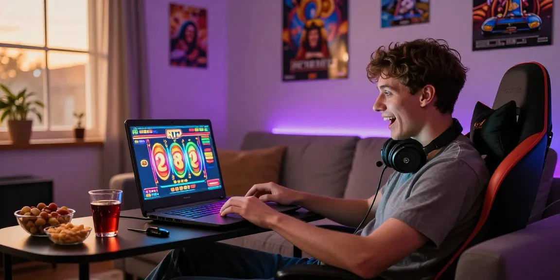 Pemain slot online menikmati pengalaman bermain yang seru di rumah.