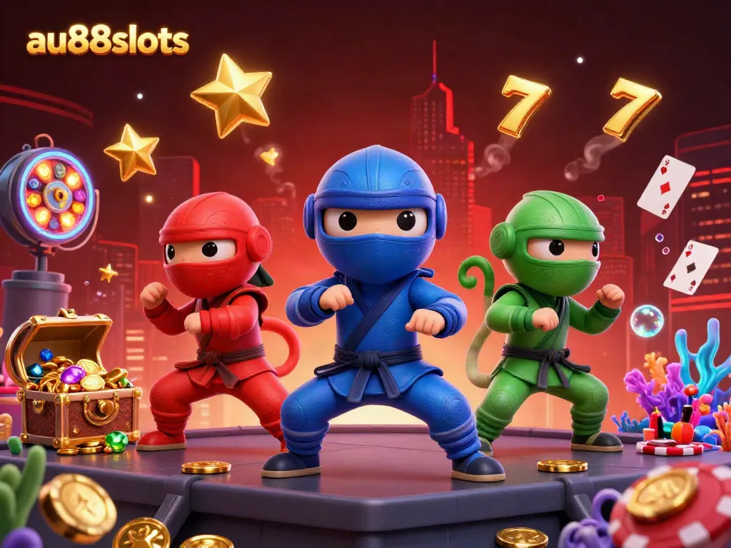 Experience exciting adventures with the au88slots ninja chameleon team in a vibrant casino environment.