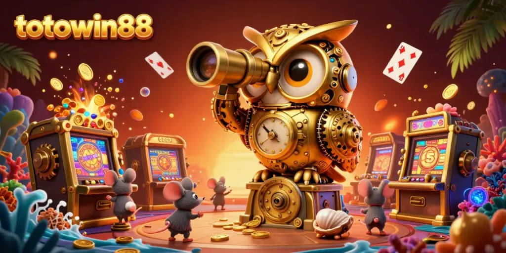 Menangkan lotere di totowin88 dengan jam tangan besar dan karakter luar angkasa di lantai kasino.