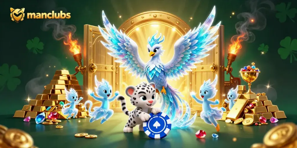 Join the fun at manclubs with vibrant casino-themed artwork highlighting excitement and gaming.