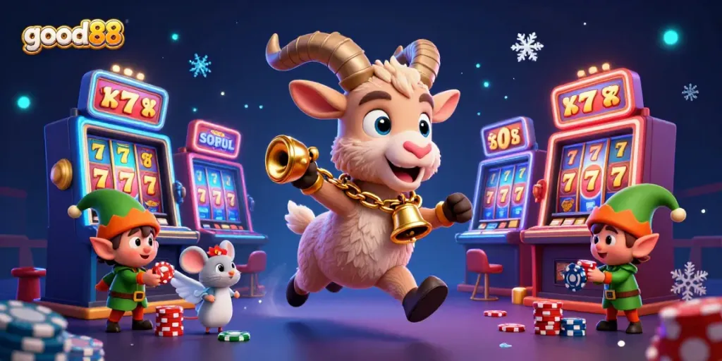 Join the festive chaos at good88 casino where Krampus and playful characters bring the thrill of winning.