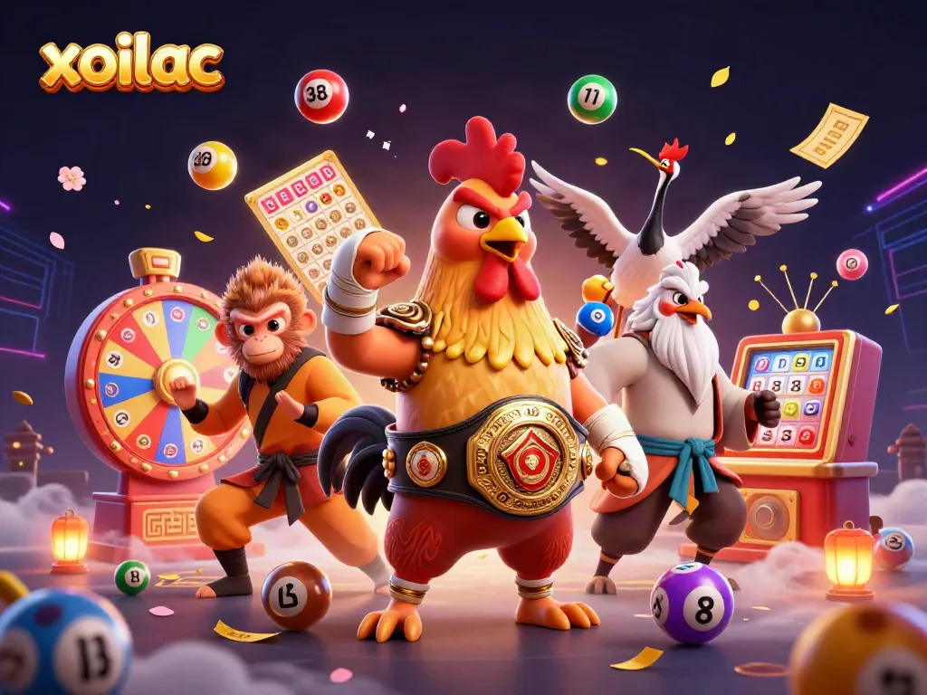 Experience exciting gambling action with xoilac's dynamic 3D characters and vibrant casino elements.
