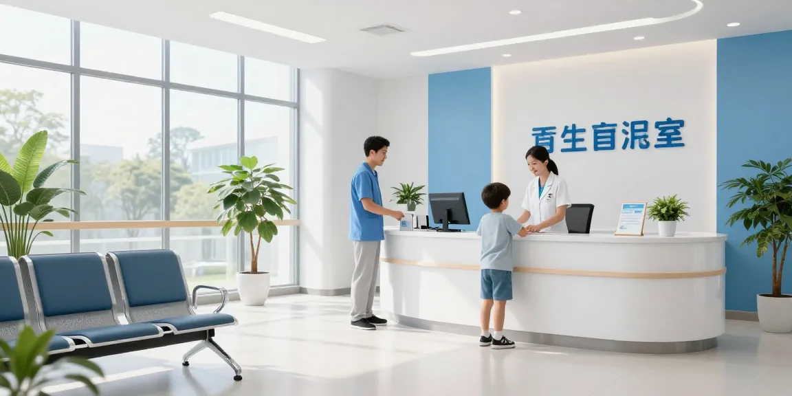 Child vaccination importance illustrated in a welcoming healthcare environment, showcasing medical services and patient care at a health clinic.