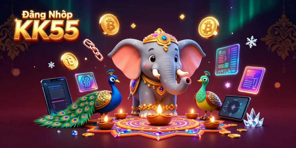 Engage in high-stakes excitement with Đăng Nhập KK55 and vibrant casino-themed elements.