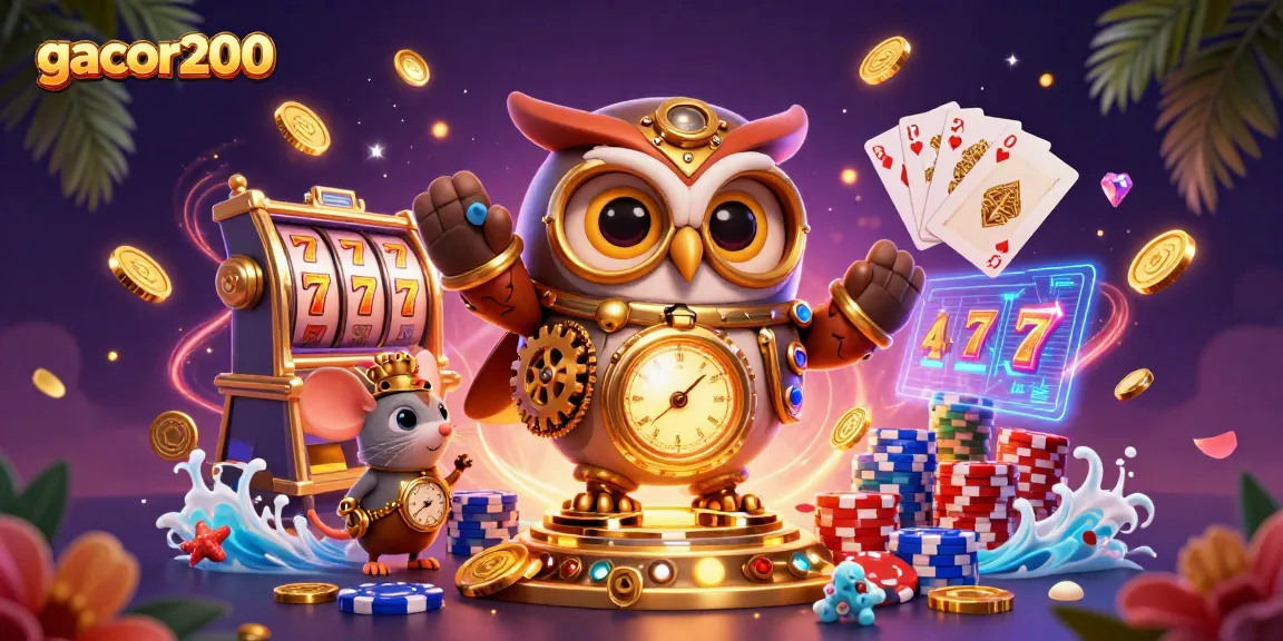 Gacor200 memperlihatkan mesin slot dengan lucky 7 dan koin emas terbang dalam ilustrasi kasino yang menarik.
