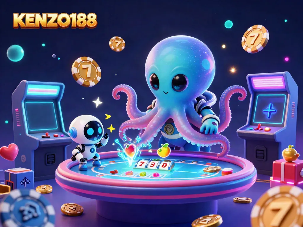 KENZO188 menghasilkan pengalaman bermain yang mengesankan dengan alien kartun dan meja poker holografik.