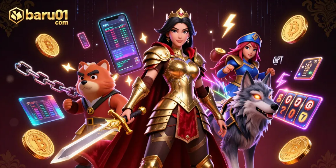 Rasakan gameplay mendebarkan di baru01 com melalui ilustrasi 3D luar biasa dari ratu pejuang dan elemen kripto.