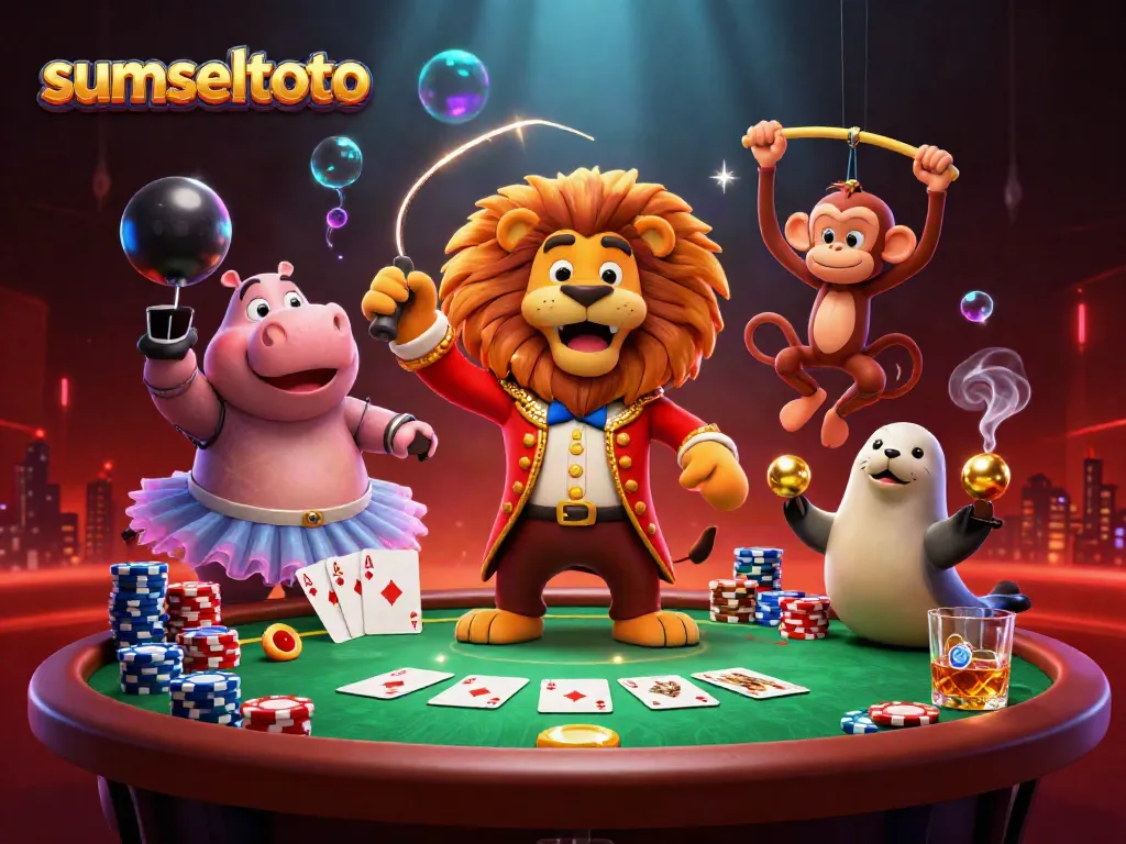 Experience the thrilling action of sumseltoto with lively casino characters and gaming elements.