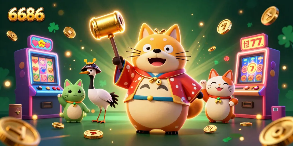 Experience thrilling gaming at 6686 with vibrant slots, cheerful characters, and festive elements.