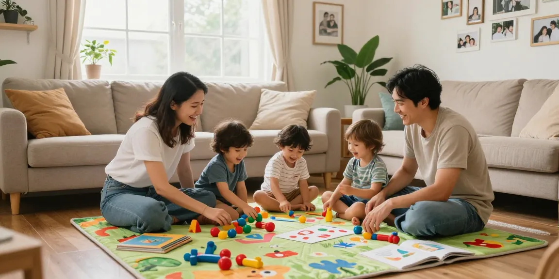 Engaging family playtime in a nurturing environment with rokok88 focus on child development.