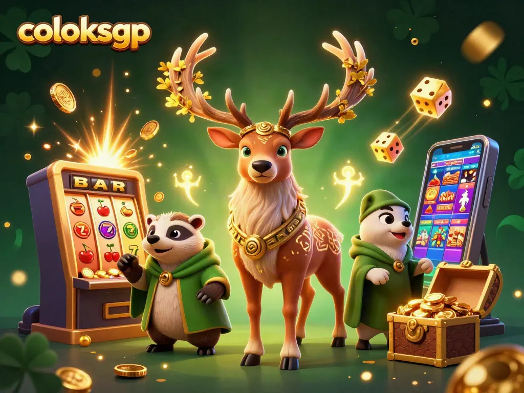 Melihat cara menang di coloksgp dengan simbol jackpot yang berkilau dan kemenangan besar.