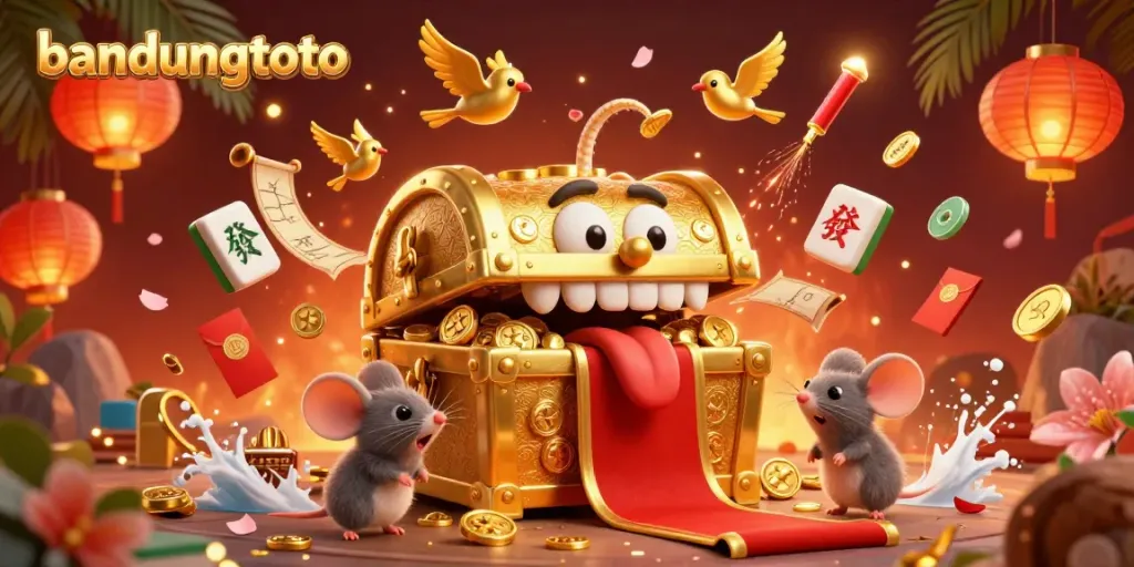 Engage in thrilling adventures with bandungtoto's vibrant 3D casino scene filled with riches.