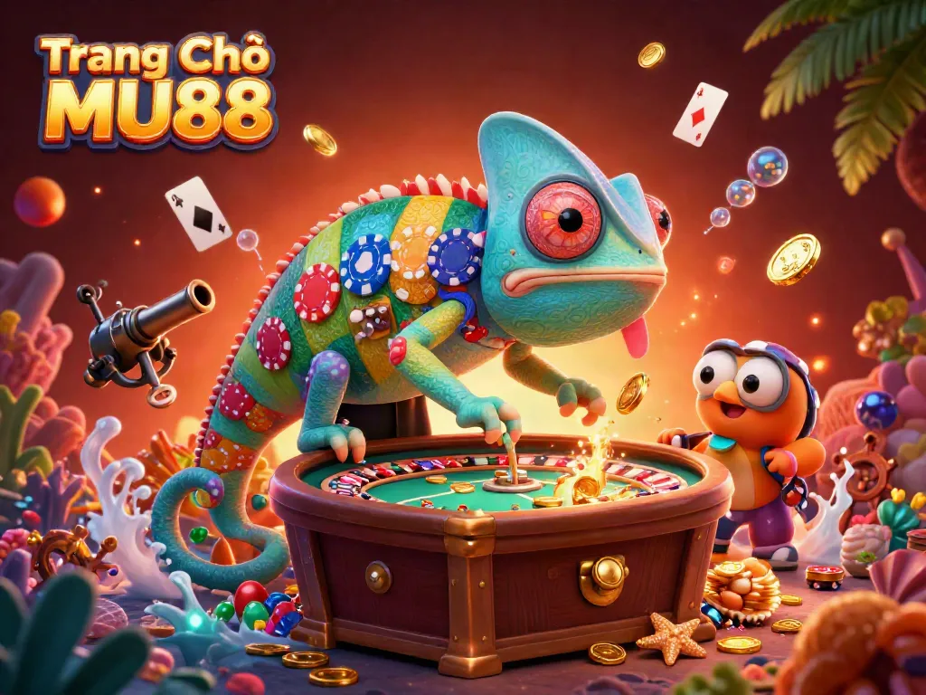 Experience the vibrant world of Trang Chủ MU88, where gaming excitement comes alive amidst colorful elements.