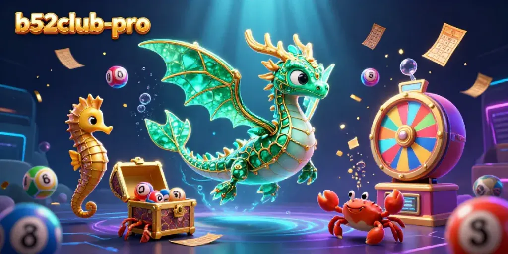 Engage with b52club-pro's vibrant lottery scene featuring a treasure-filled underwater adventure.