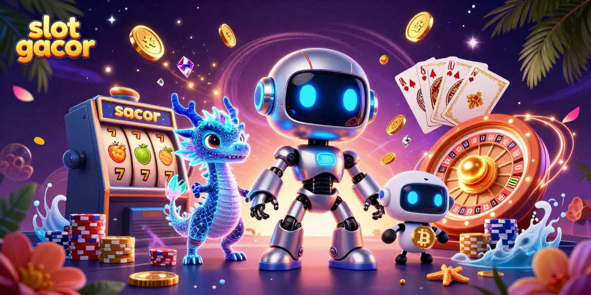 Mainkan slot gacor dengan karakter 3D di latar kasino yang penuh gemerlap.