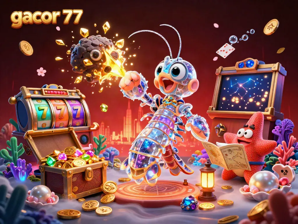 Gacor 77 menghadirkan samurai mantis 3D di kasino luar angkasa, dengan slot dan harta karun.