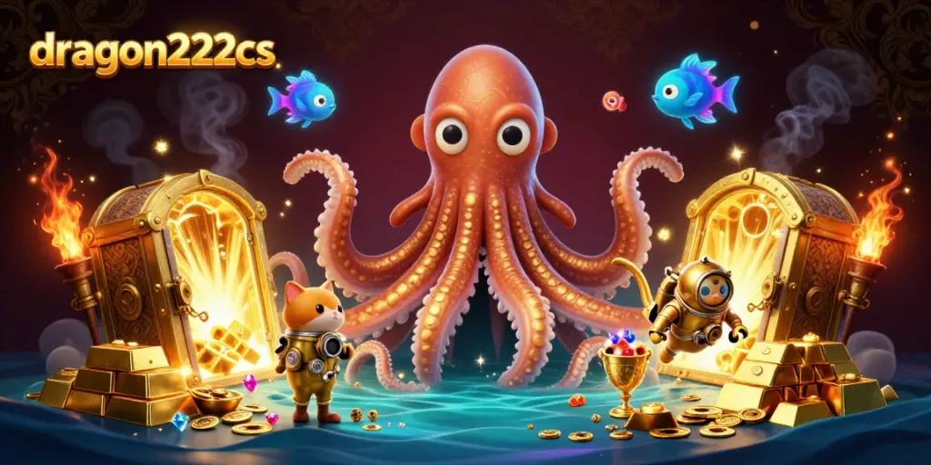Experience thrilling wins at dragon222cs with our vibrant 3D casino scene featuring exciting treasures.
