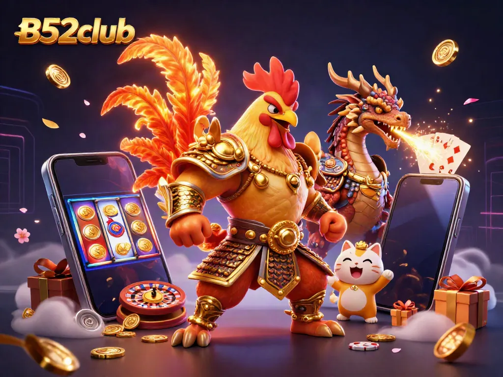 Experience thrilling gameplay at B52club with dynamic characters, exciting casino elements, and vibrant visuals.