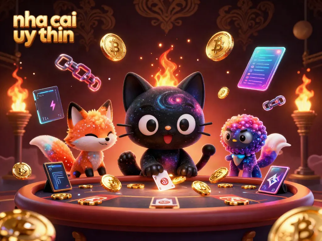 Engage in strategic gameplay at nha cai uy tin with cosmic elements like a black hole cat and Bitcoin coins.