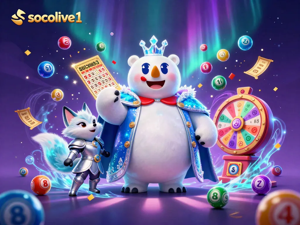 Engage with socolive1 in dynamic bingo gaming, featuring lottery balls, tickets, and rich illustrations.