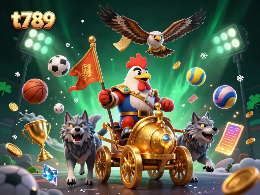 Engage in thrilling gameplay with t789's dynamic 3D casino illustration featuring action-packed elements.