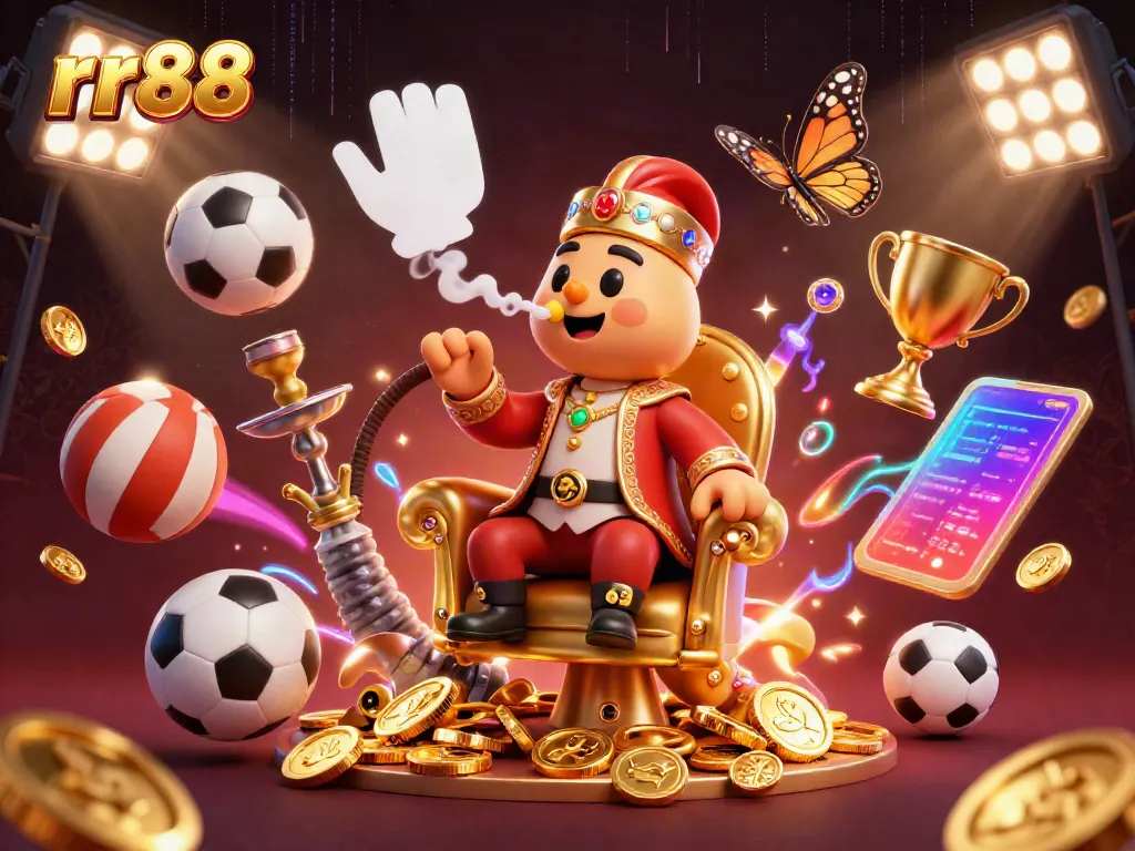 Experience the excitement of rr88 with a vibrant 3D illustration showcasing a unique caterpillar casino master in a rich, dynamic gaming scene.