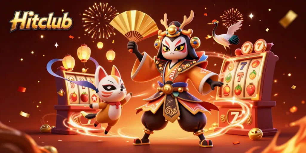 Engage in thrilling experiences at Hitclub with unique illustrated scenes of dynamic slot games.